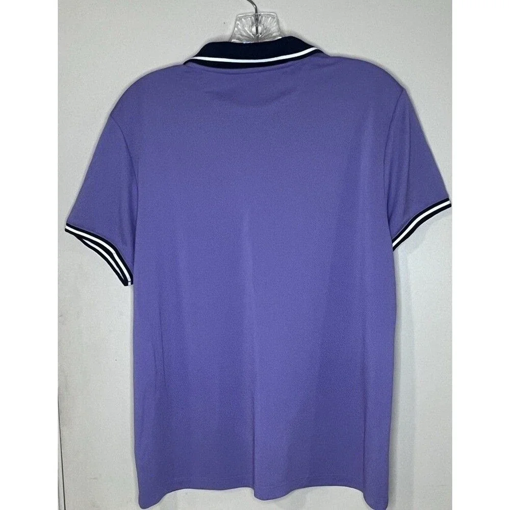 Nike Women's Purple Collared Polo Shirt Short Sleeve Button Placket Logo